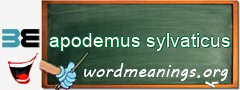 WordMeaning blackboard for apodemus sylvaticus